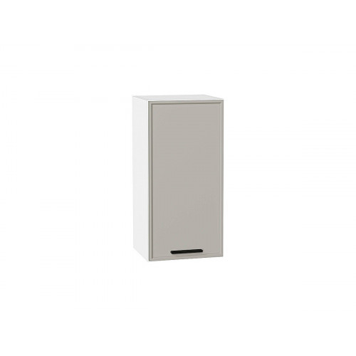 716*350* Шкаф верхний с 1-ой дверцей Фрейм Grey Silk / Белый