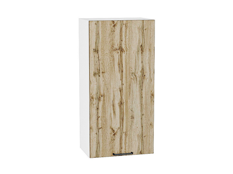920*500* Шкаф верхний с 1-ой дверцей Флэт Wotan Oak 2S Белый
