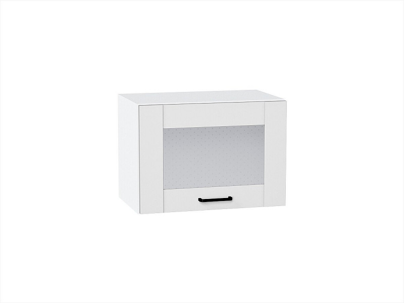 Кухня 358*500*Шкаф верхний горизонтальный остекленный Лофт Super White/Белый
